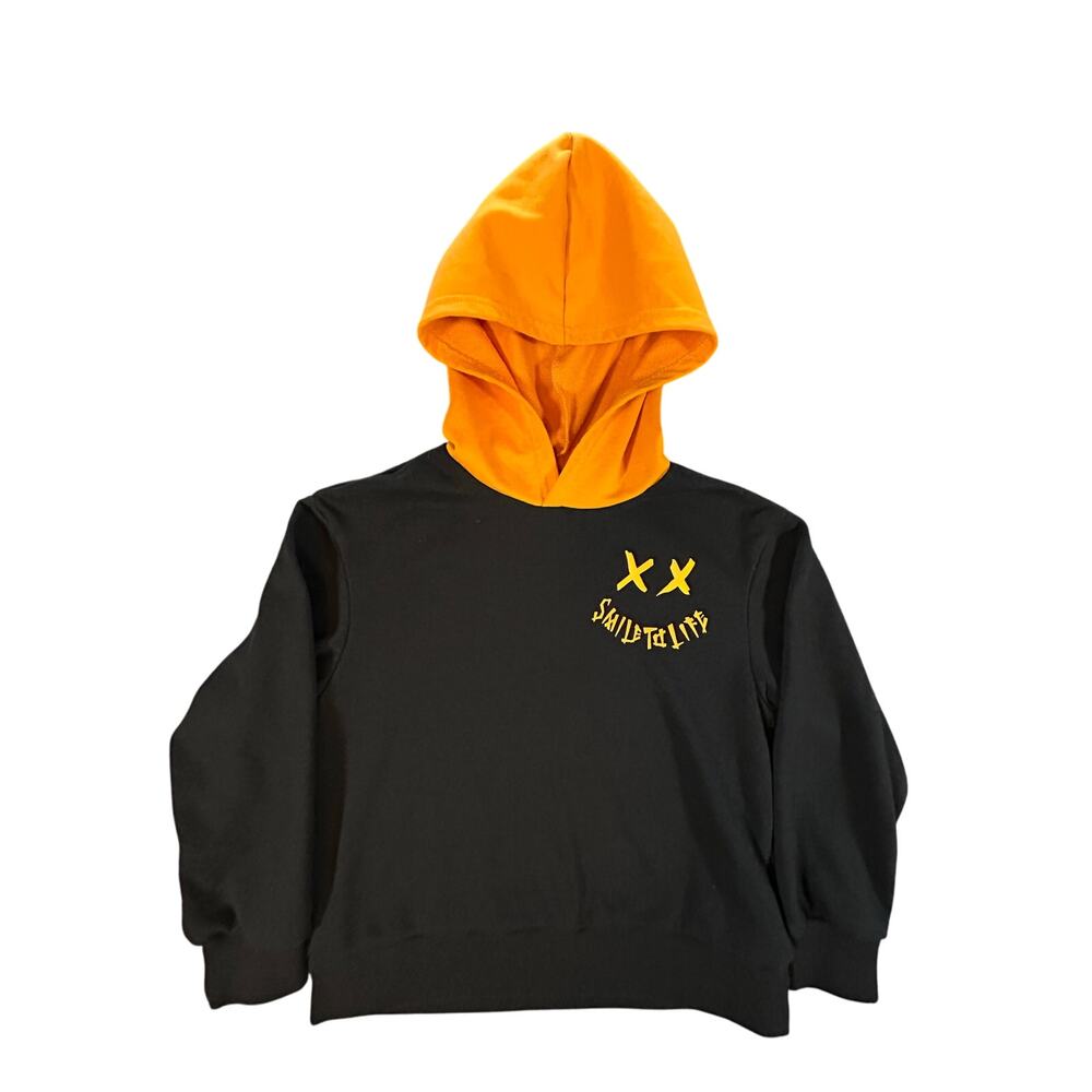 Smile To Life Kids Hoodie‎ Size 8Y-9Y Large Blk/Orange